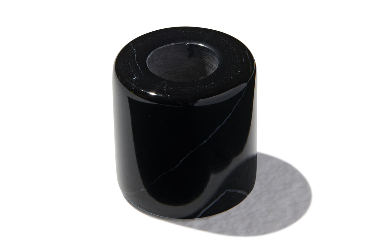 Marble Candle Holder - Black / Small Image 1