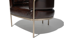Amelie Curved Lounge Chair - Steel Grey Velvet