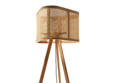 Cane Floor Lamp - Ocean Blue