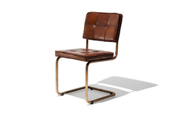 Carlos Leather Dining Chair - Blue Leather