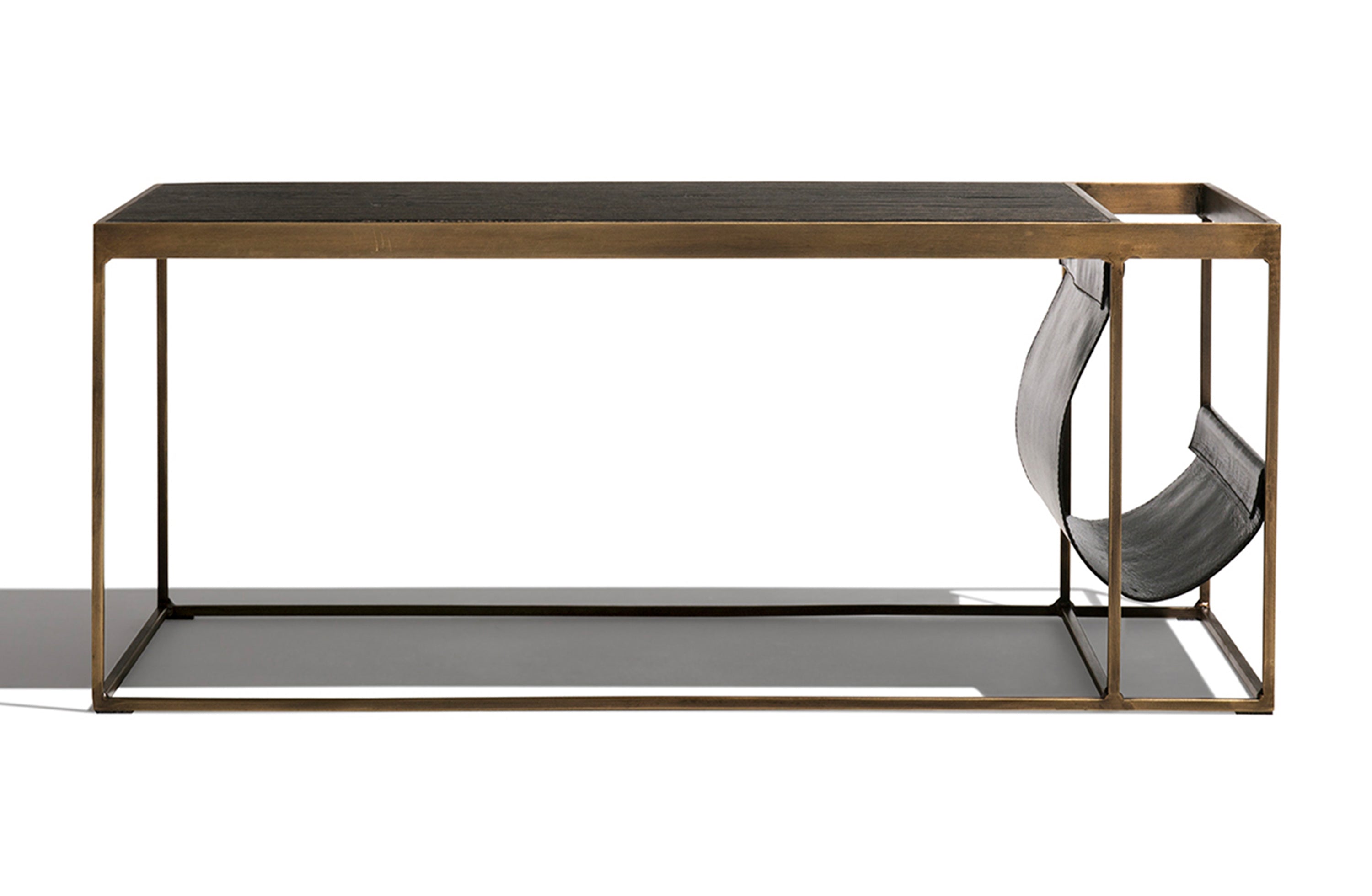 Black and copper coffee table discount