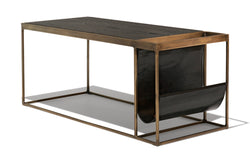 Catch Coffee Table Small - Natural Leather Black Frame