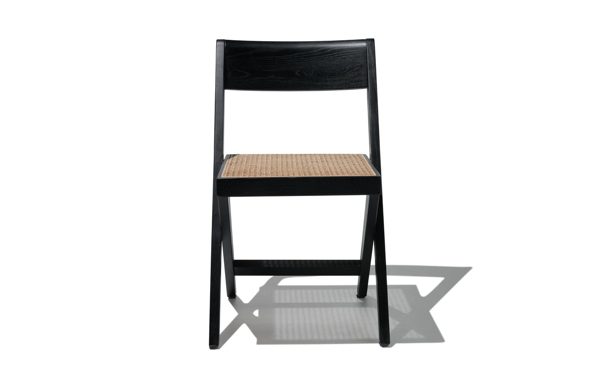 Compass Cane Dining Chair - Black Ash Natural Rattan Image 2