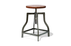 Machinist Adjustable Counter and Bar Stool - Bar / Steel Seat