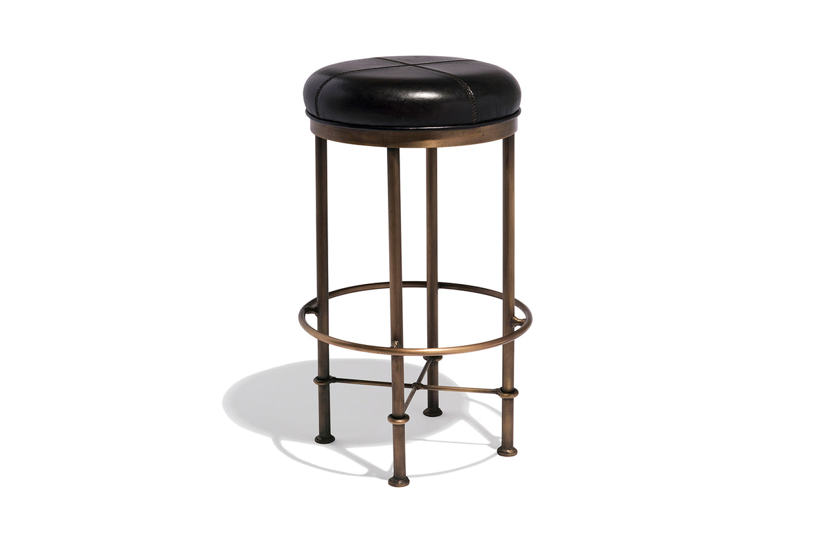 Singapore Club Counter and Bar Stool - Black Leather / Counter Image 2